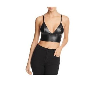 NWT AQUA Faux Leather Bralette Top - 100% Exclusive Bloomingdale’s